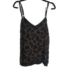 Torrid Airy Chiffon Gold Chain on Black Cami Plus Size 2 - New with tags/Summer